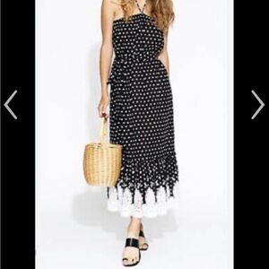 Miguelina Black and White Strapless Sundress